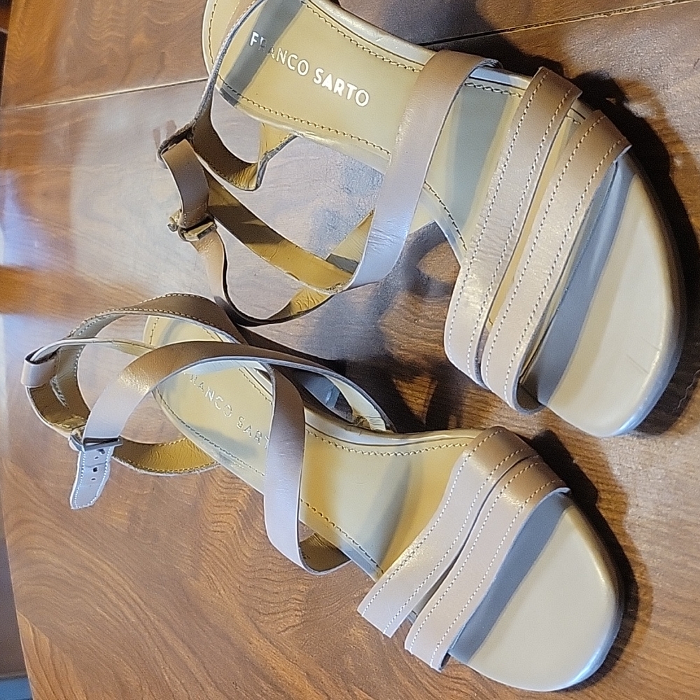 Franco Sarto tan ankle strap sandals